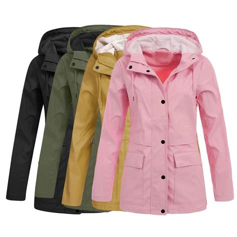 Avalanche rain coats & jackets. Womens Waterproof Rain Jacket Hooded Raincoat Lined ...