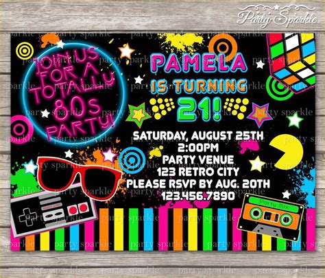 • personalized proof will be messaged in 2 business days. 90s Party Invitations Template Free Of Printable totally ...