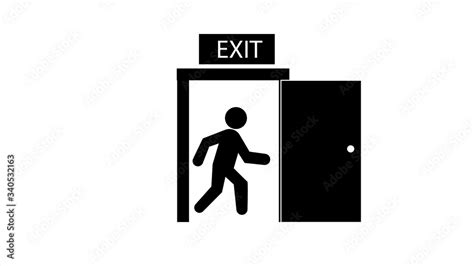 Emergency Exit Sign Exit Door Icon Exit Strategy Stock Illustration