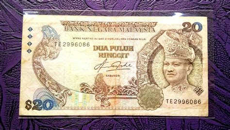 Rm20 Bank Negara Malaysia 5th Currency 20 Ringgit Old Banknote Siri 5