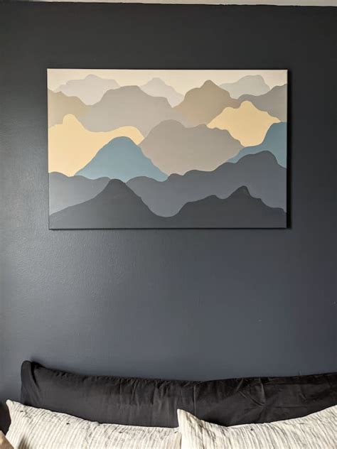 Simple Mountain Painting With Printable Instructions