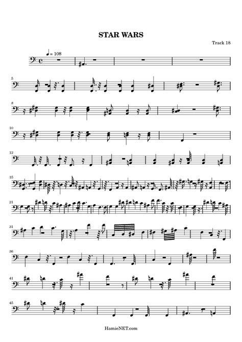 Star wars cantina band trombone arrangement. STAR WARS Sheet Music - STAR WARS Score • HamieNET.com