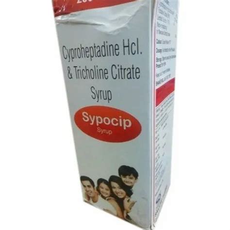 Cyproheptadine Hcl And Tricholine Citrate Syrup Packaging Type Box