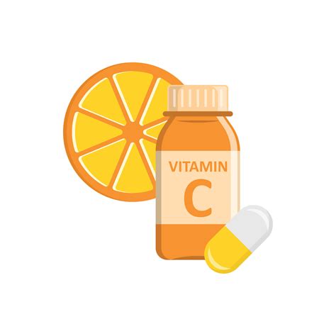 Icono De Vitamina C En Estilo Plano Botella Con Ilustración De Vector