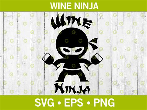 Wine Ninja Svg Warrior Svg Food Svg Ninja Cartoon Svg Wine Etsy Singapore
