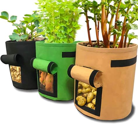 Vegetable Grow Bag3pack Potato Planting Grow Bags 7 Gallon Breathable