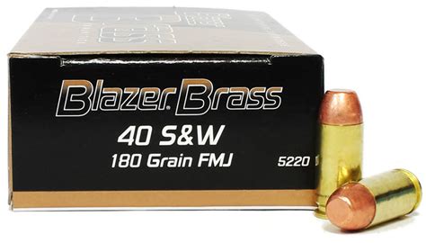 40 Sandw 180 Grain Fmj Blazer Brass Ammunition For Sale In Stock