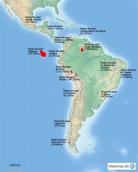 Stepmap America Latina Mapa 3 Landkarte Für Südamerika
