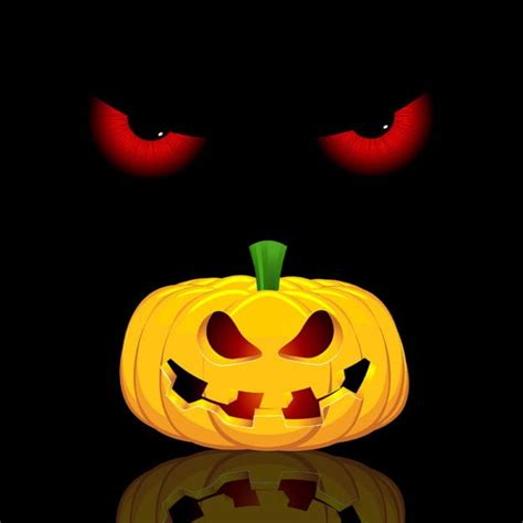 Halloween Background With Evil Eyes And Pumpkin Eps Vector Uidownload