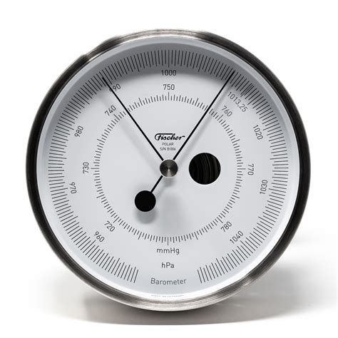 Polished Stainless Steel Barometer In Polar Series 13cm By Fischer