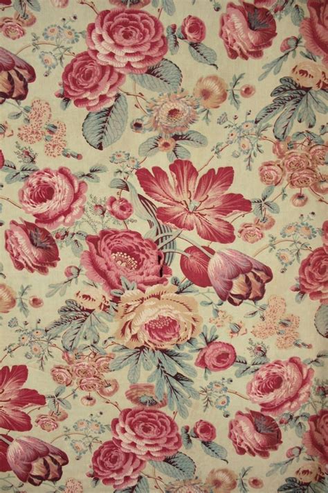 Find & download free graphic resources for floral pattern. French Antique Fabric c1850 Green Chintz Floral Design ...