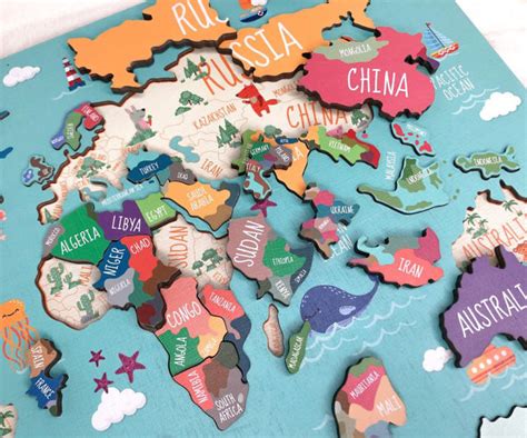 World Map Printable Puzzle For Kids