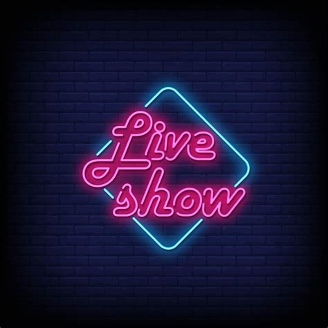 Premium Vector Live Show Neon Signs Style Text Vector
