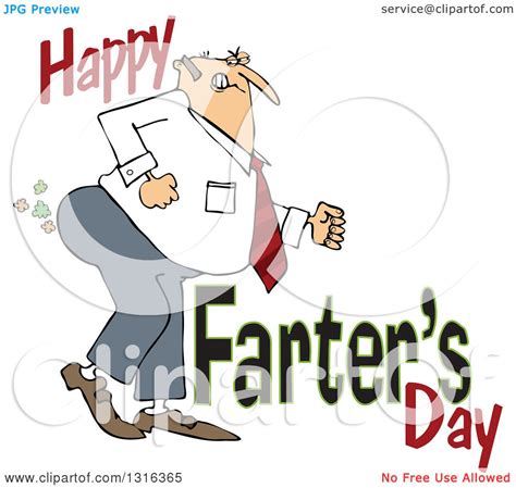 Download Clipart of a Cartoon Chubby White Father Passing Gas with Happy Farters Day - Royalty Free ...
