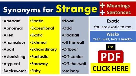 Strange Synonyms In English Other Words For Strange