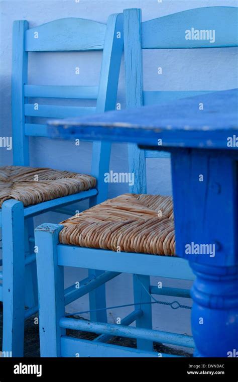 Greek Blue Table And Chairs Hi Res Stock Photography And Images Alamy
