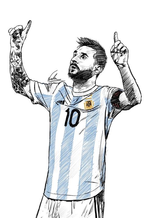 Messi Argentina Dibujo Digital Messi Dibujo Tatuajes De Leo Messi