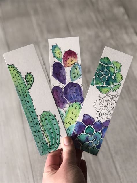 Bookmarks 3 pack(Original Artwork - Succulent and cactus) in 2020 | Artwork, Original artwork 