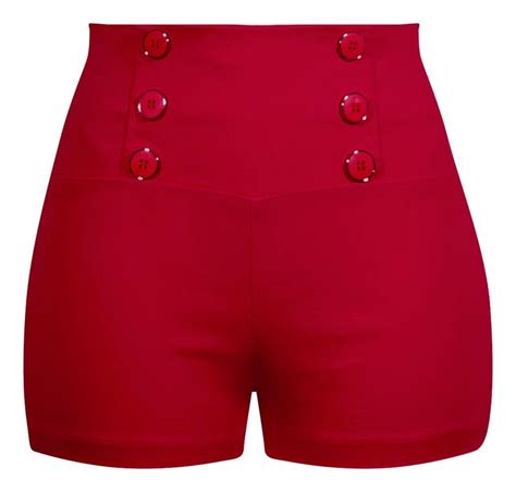 High Waisted Retro Shorts In Red With Images Red Shorts High Waisted Retro Shorts Retro
