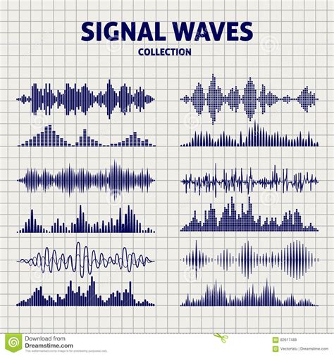 Signal Waves Sketch Icons Stock Vector Illustration Of Sound 82617488