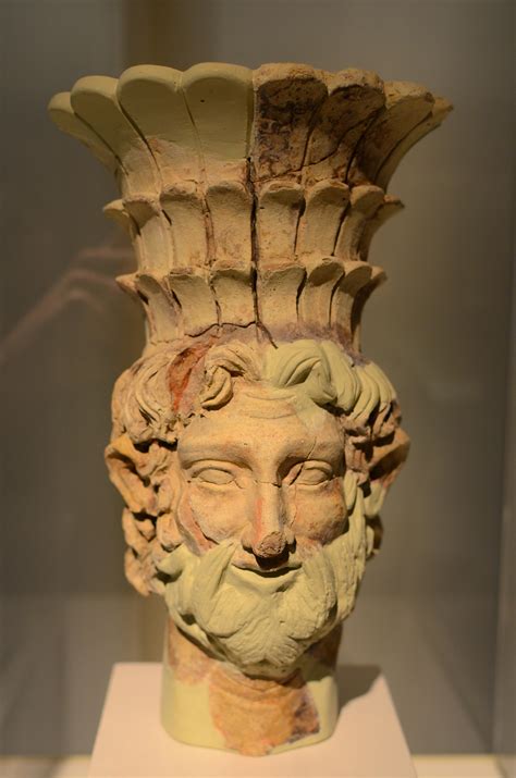 An Incense Burner From Carthage With The Visage Of Baal Hammon 𐤁𐤏𐤋 𐤇𐤌𐤍