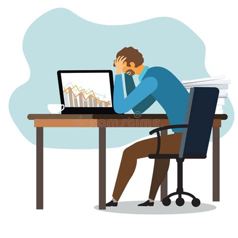 Overwork Office Routine Depressed Corporate Worker Student Sitting