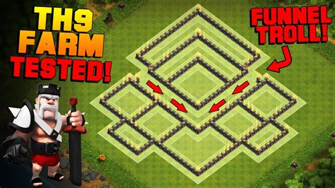 Clash Of Clans New Th9 Farming Base With Bomb Tower Best Town Hall