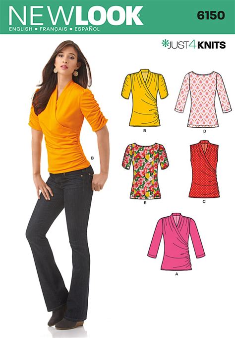 New Look Pattern 6150 Misses Knit Top Sewing Patterns Online