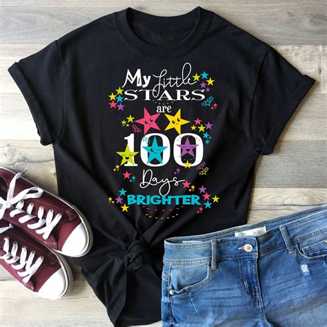 100 days of school teacher shirt cute brighter stars ladies etsy teacher shirts 100 days