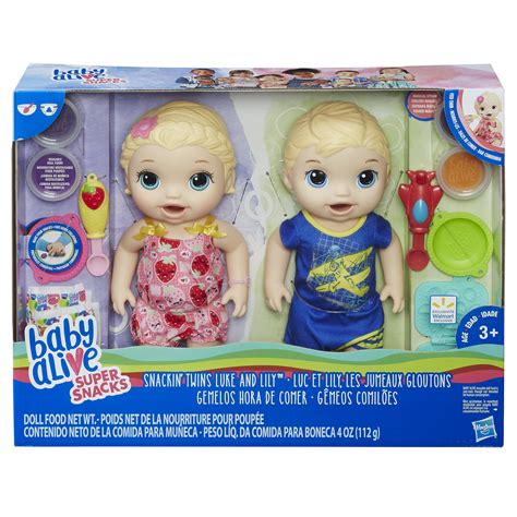 Play Pretend Fun Game Baby Alive Snackin Twins Luke And Lily Blonde