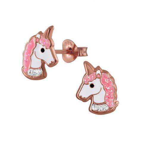 Pretty Unicorn Stud Earrings Jewelled Fox