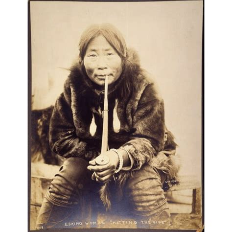 Alaska Eskimo Woman 1904 Nan Eskimo Woman Smoking A Pipe Photographed In Alaska 1904