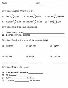 4th Grade Common Core - Math Place Value Worksheets by ...