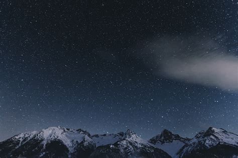 Night Starry Sky And Swiss Alps Stock Photo Download Image Now Istock