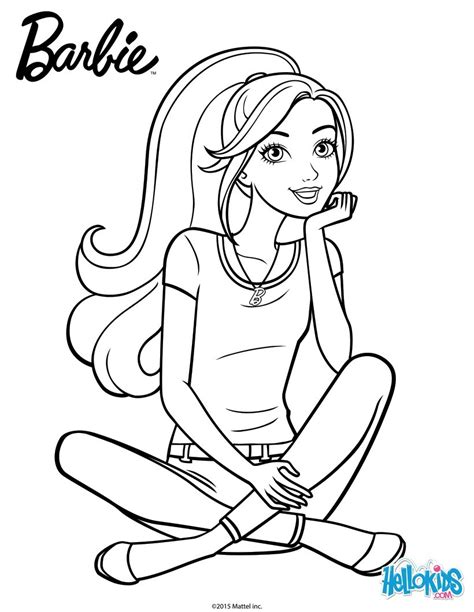 Select from 35919 printable coloring pages of cartoons, animals, nature, bible and many more. Barbie being pensive coloring pages - Hellokids.com