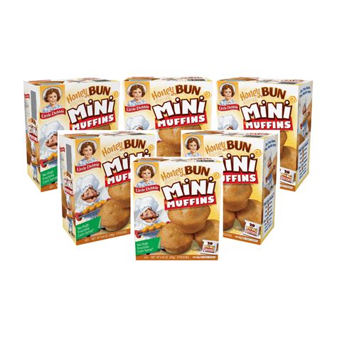 Little Debbie Honey Bun Mini Muffins 6 Boxes 30 Travel Pouches Of Bite Size Cinnamon And Honey