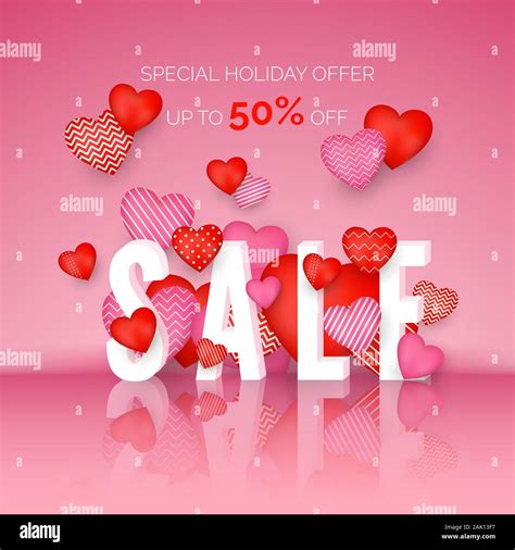 Valentines Day Sale Poster With Holiday Discount Offer February Store
