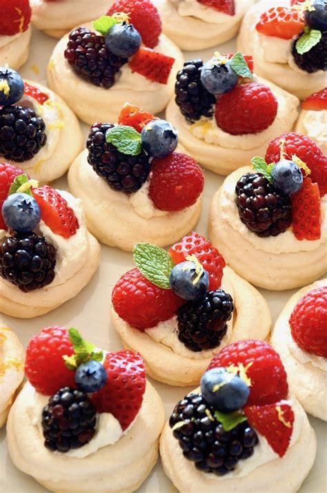 Mini Pavlovas With Berries And Lemon Cooking On The Weekends