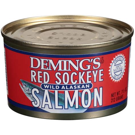 Demings Wild Alaskan Red Sockeye Salmon 75 Oz Can
