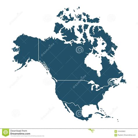 Map Of North America Stock Illustration Illustration Of United 124420852