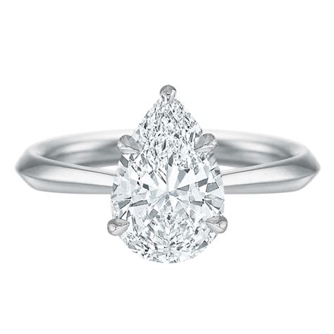White Gold Solitaire Engagement Ring Setting For Pear Shaped Diamond Borsheims