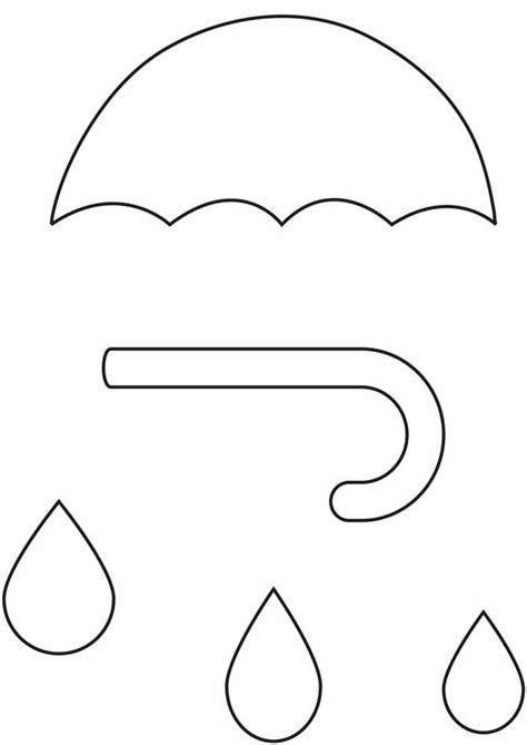 Umbrella and raindrop template. Click on the picture to download the