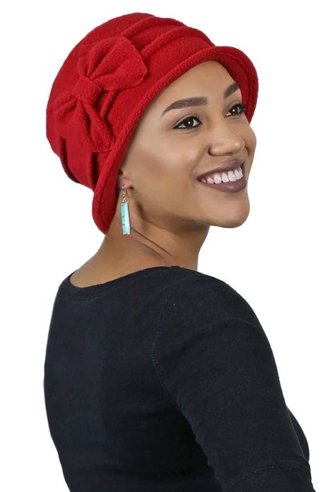 Womens Hat Fleece Cloche Cancer Headwear Chemo Ladies Winter Head