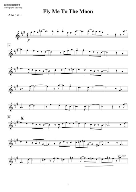 Fly Me To The Moon Sheet Music Piano Score Free Pdf Download Hk