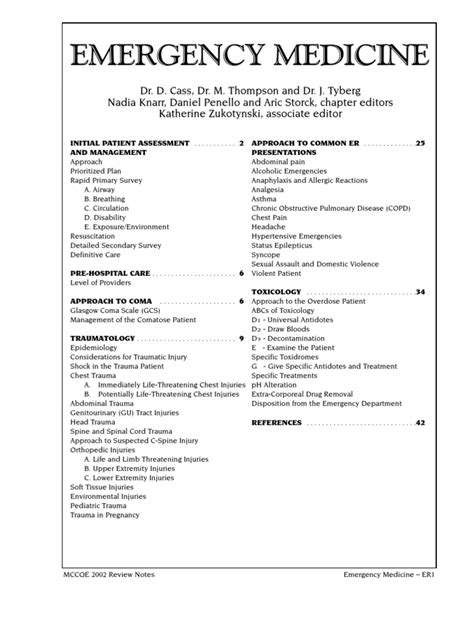 Emergency Medicine Major Trauma Traumatic Brain Injury