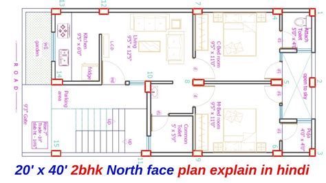 North Facing 2bhk House Vastu Plan