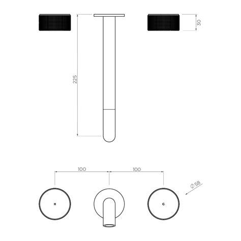 Vierra Wall Mount Basin Set 220mm Centre Spout Streamline Products