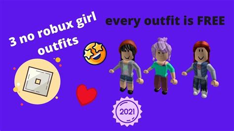 3 Free And No Robux Outfits For Girls 2021 Youtube