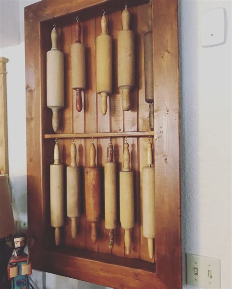 Vintage Rolling Pin Display Handcrafted By The Hubby Rolling Pin