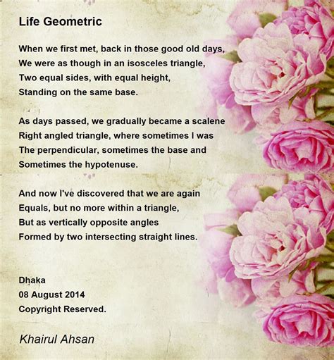 Life Geometric Life Geometric Poem By Khairul Ahsan